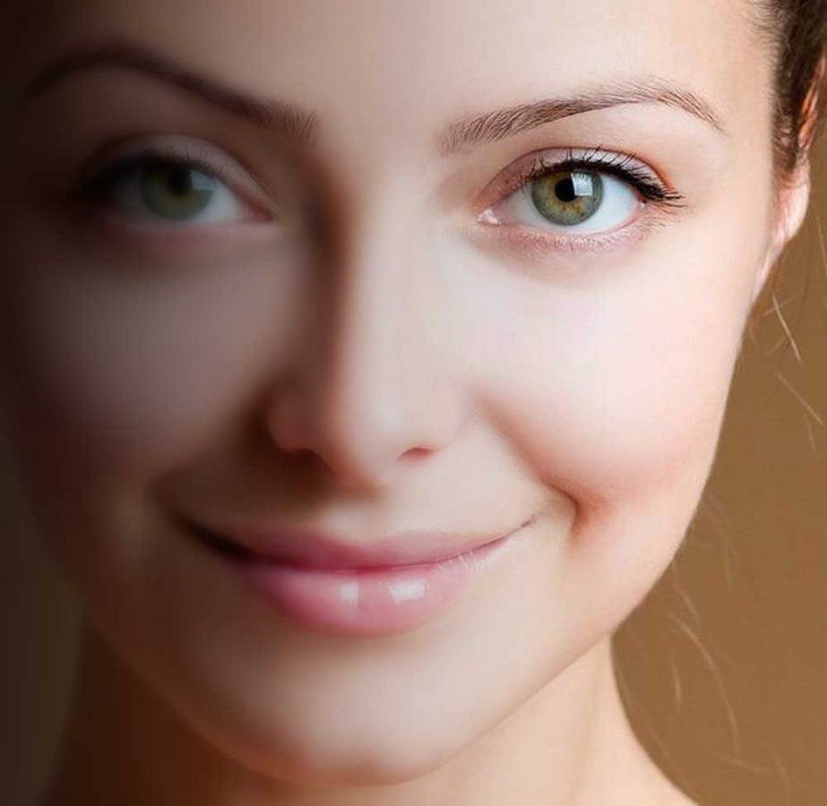 Closeup of a woman's face.